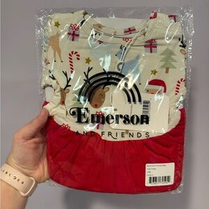 NIB Emerson and Friends Santa and Friends red‎ tulle Christmas bamboo dress